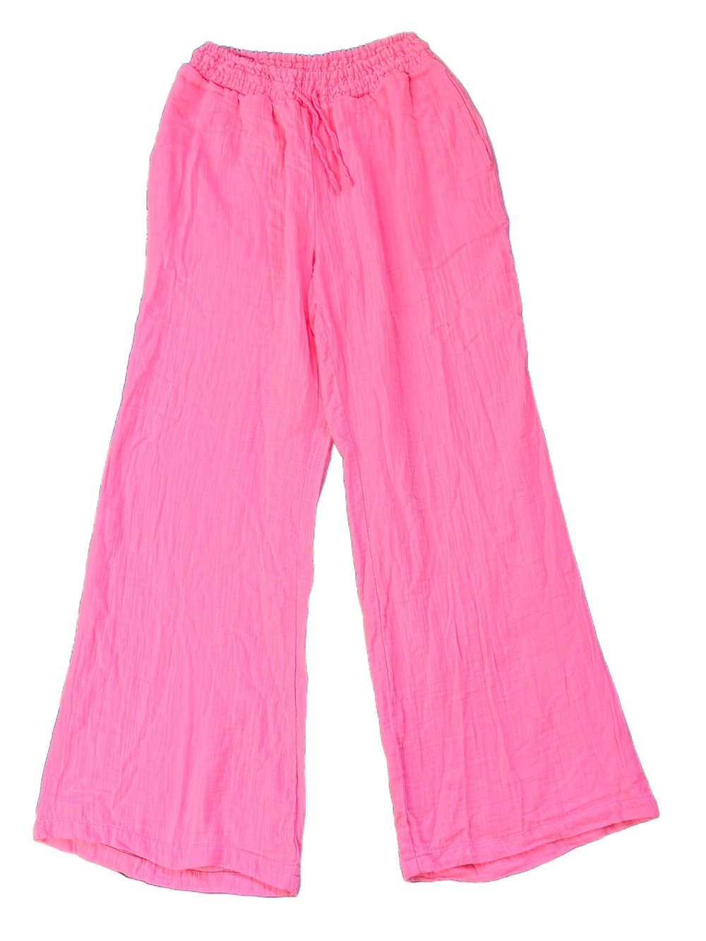 Ocean Drive Pink Double Gauze Wide Leg Pants Sm Comfort Swim Coverup ResortWear